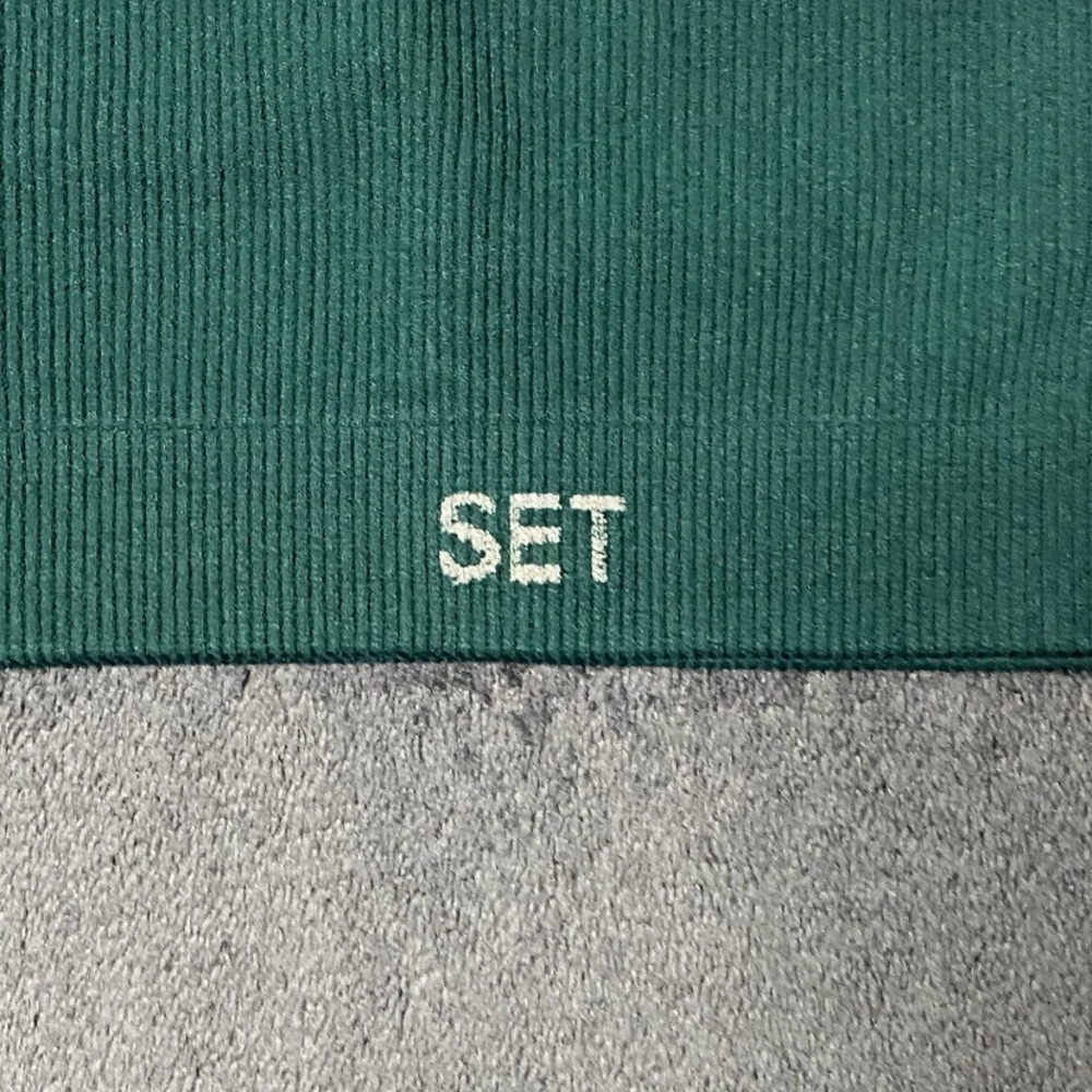 SET Active Sports Bra Womens M Green Sculpt Flex Ribbed One Shoulder Workout Gym - Picture 4 of 4